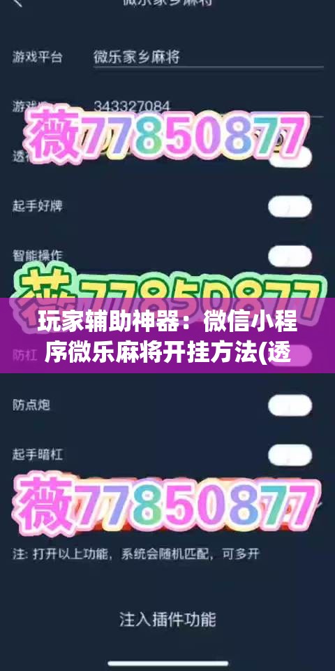 玩家辅助神器：微信小程序微乐麻将开挂方法(透视)”开挂辅助脚本+详细开挂安装教程