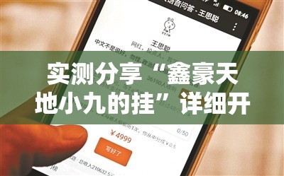 实测分享“鑫豪天地小九的挂”详细开挂教程