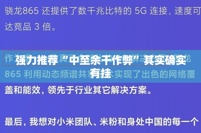强力推荐“中至余干作弊”其实确实有挂