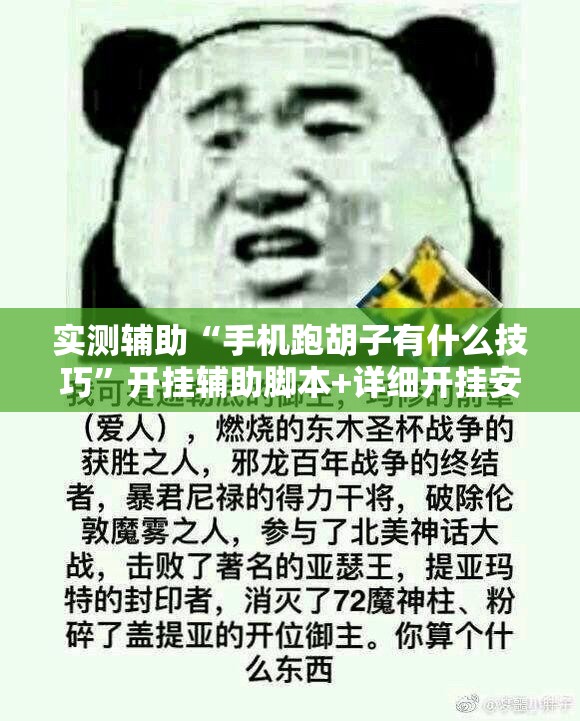 实测辅助“手机跑胡子有什么技巧”开挂辅助脚本+详细开挂安装教程